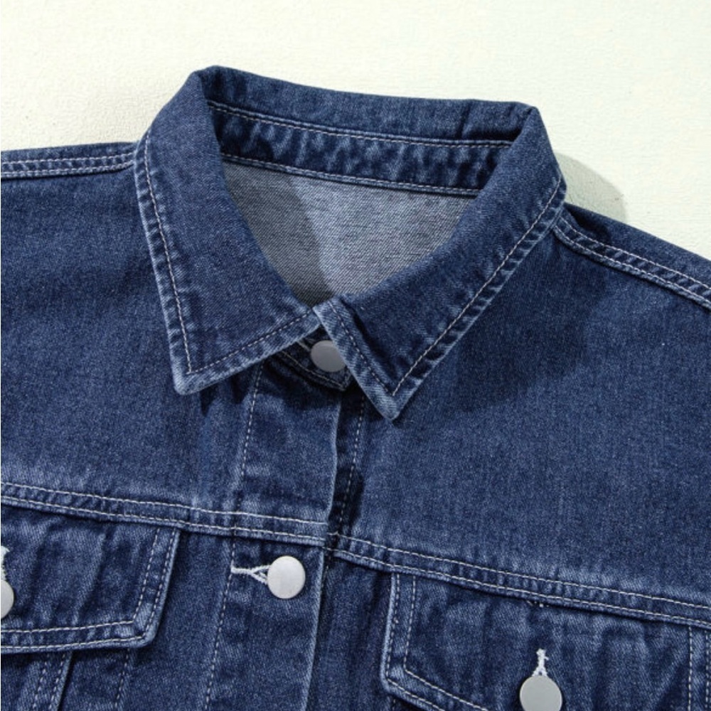LAST ONE Ruffled Denim Jacket - Picture 11 of 14